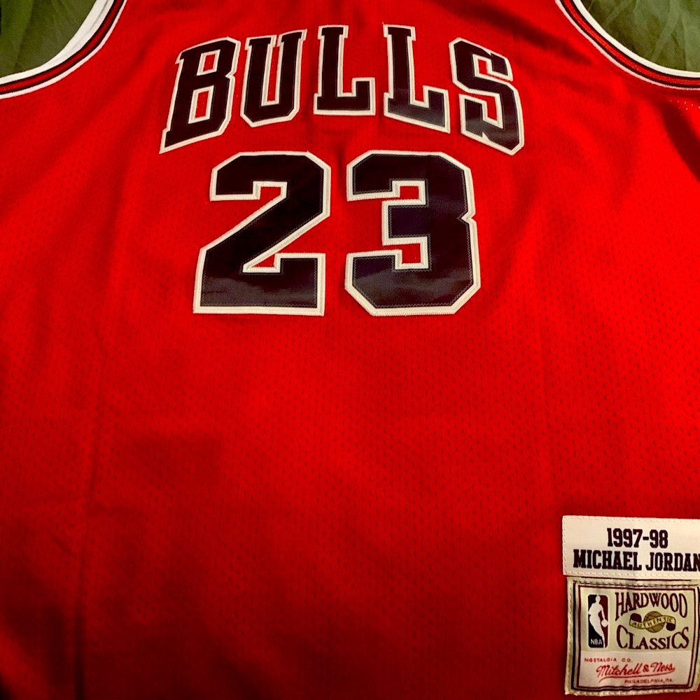 SOLD!!
 Brand New!! Mitchell & Ness Red Chicago Bulls Michael Jordan Jersey